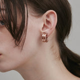 ciite' シーテ イヤリング 【 金属アレルギー対応 】 ニュアンスボリューム イヤリング サージカルステンレス (両耳用) ピンクゴールド FREE