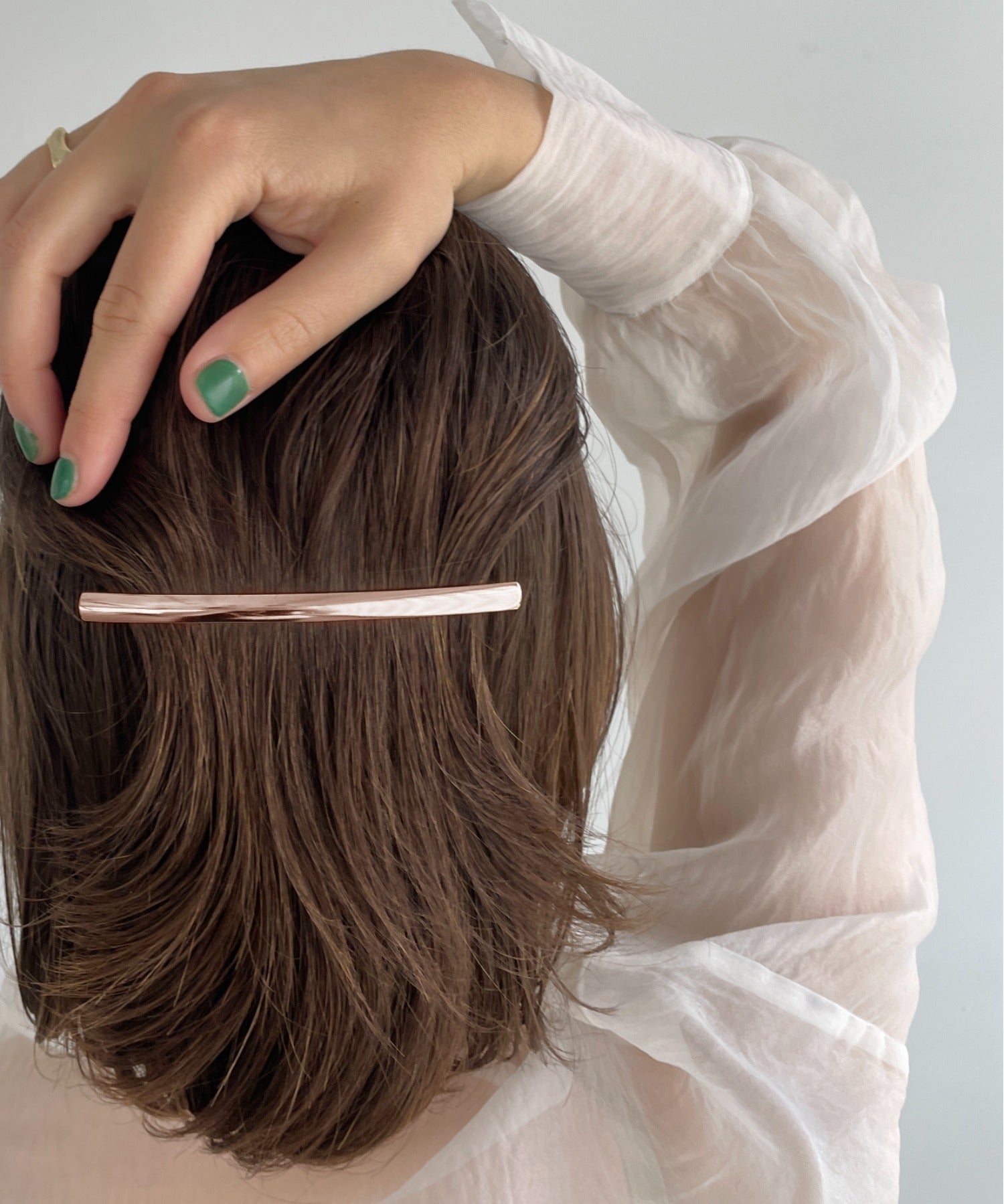 ciite' シーテ バレッタ/ヘアクリップ シンプリーストレートバレッタ ピンクゴールド FREE