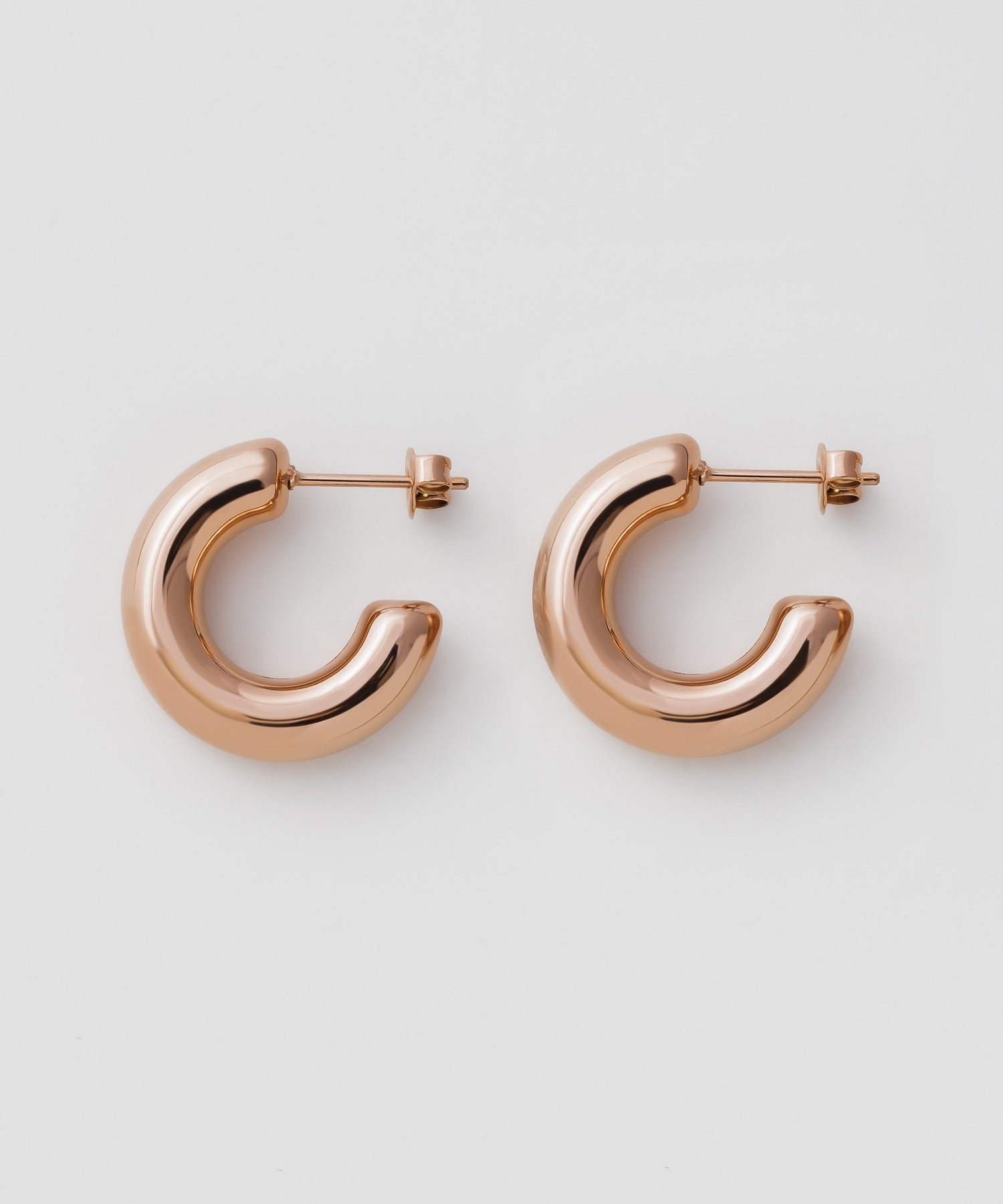 ciite' シーテ ピアス（両耳用） 【 金属アレルギー対応 】 ぷっくりシンプルピアス サージカルステンレス (両耳用) ピンクゴールド FREE