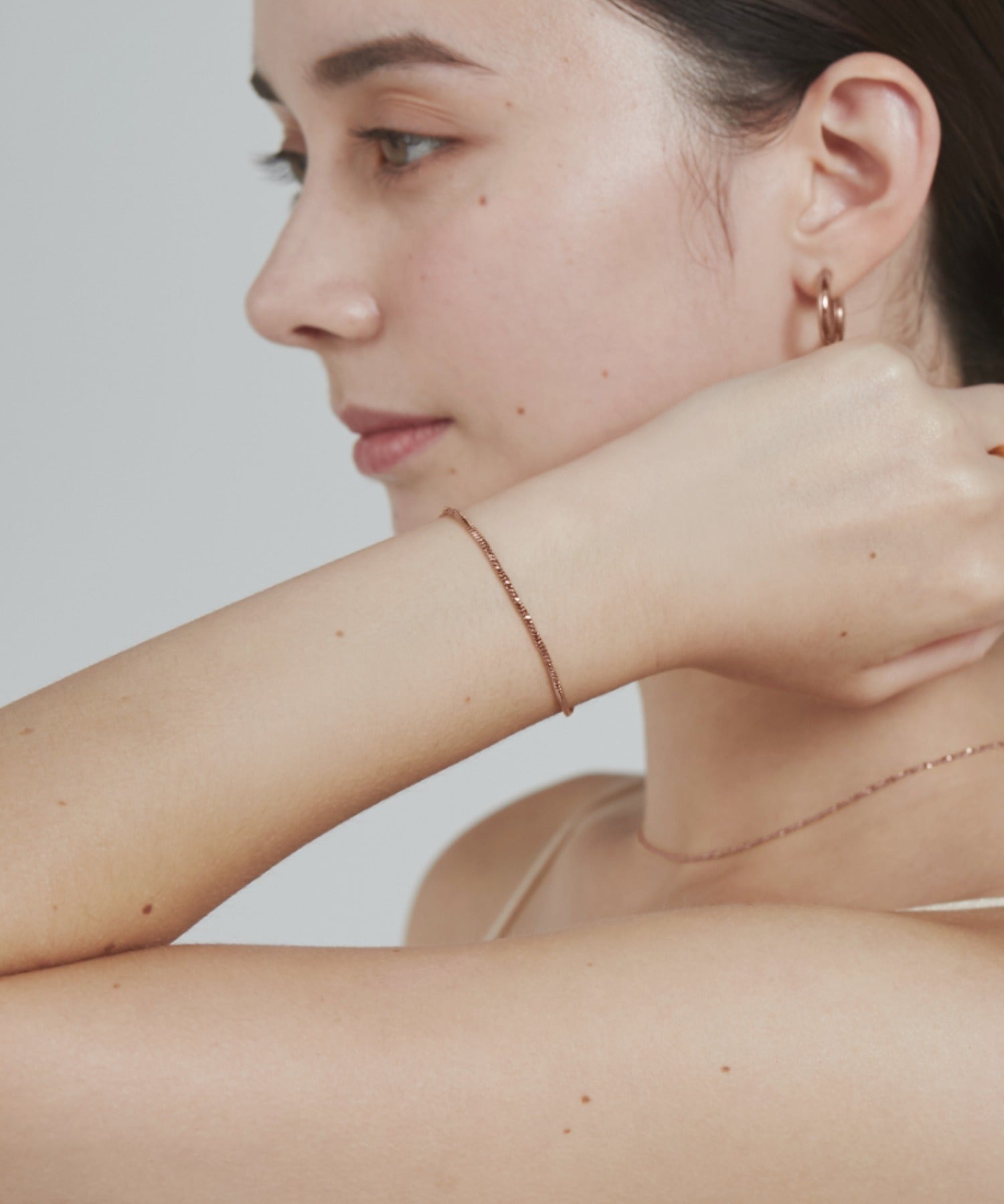 ciite' シーテ ブレスレット 【 金属アレルギー対応 】グリッターチェーンブレスレット サージカルステンレス ピンクゴールド FREE