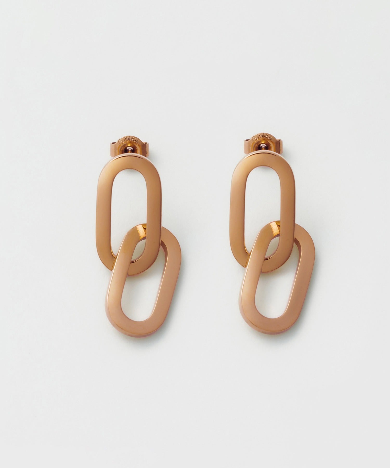 ciite' シーテ ピアス（両耳用） 【 金属アレルギー対応 】 オーバルピアス サージカルステンレス (両耳用) ピンクゴールド FREE