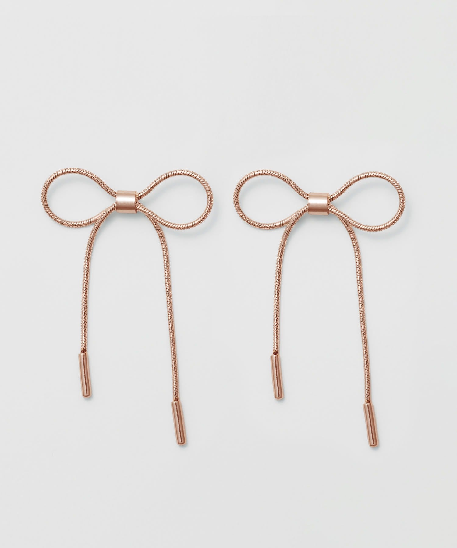 ciite' シーテ ピアス（両耳用） 【 金属アレルギー対応 】 リボンデザインピアス サージカルステンレス (両耳用) ピンクゴールド FREE