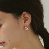 ciite' シーテ ピアス（両耳用） 【 金属アレルギー対応 】 リボンパールピアス サージカルステンレス (両耳用) ピンクゴールド FREE