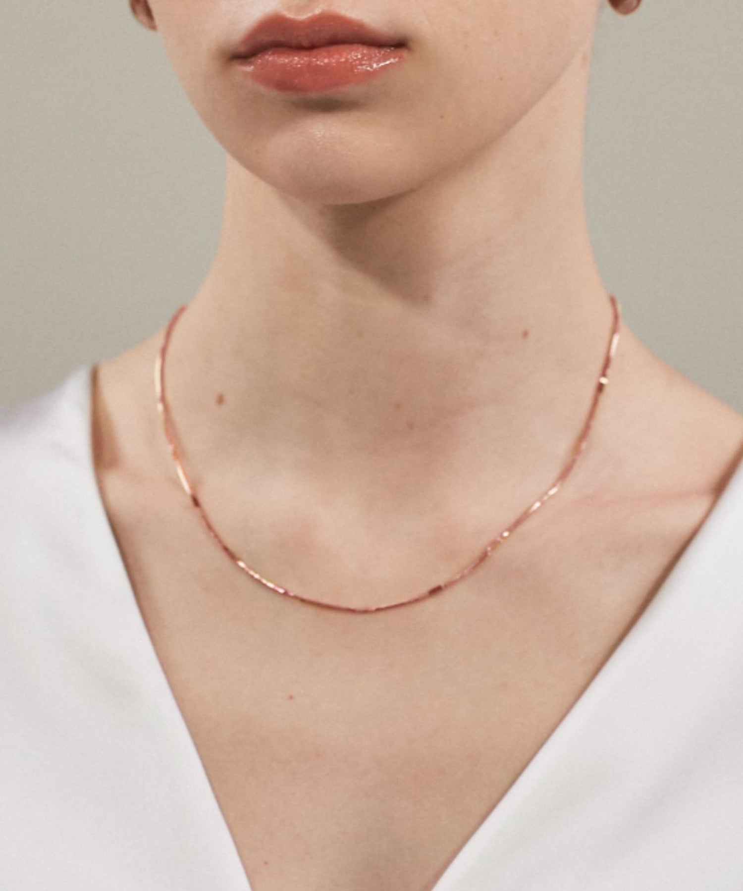 ciite' シーテ ネックレス 【 金属アレルギー対応 】 シンプルネックレス サージカルステンレス ピンクゴールド FREE