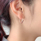 ciite' シーテ ピアス（両耳用） ミニねじれ3連フープピアス (両耳用) ピンクゴールド FREE