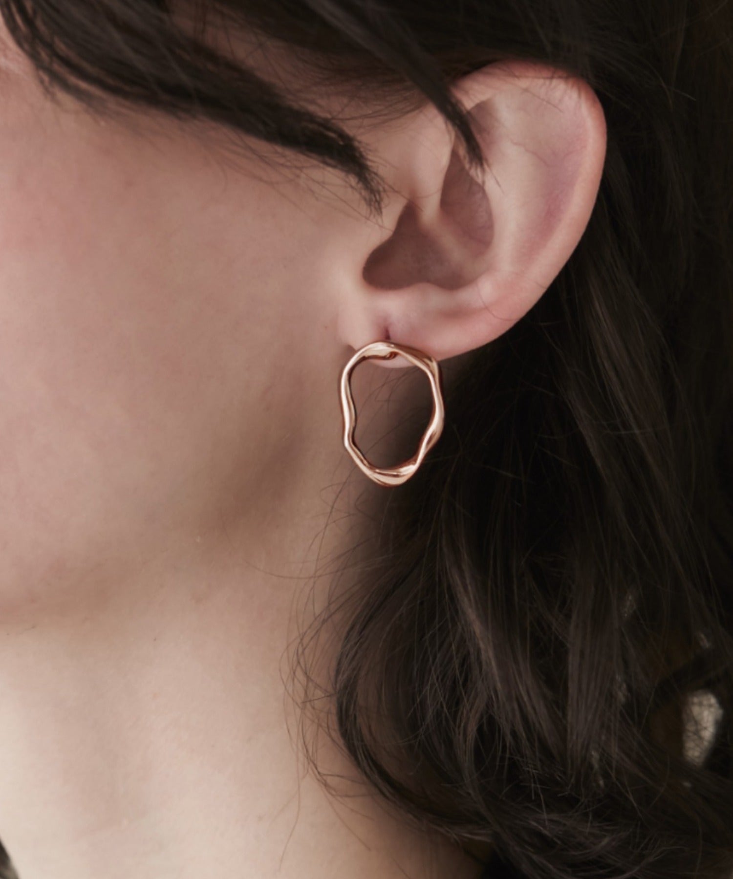 ciite' シーテ ピアス（両耳用） 【 金属アレルギー対応 】 ニュアンスサークルピアス サージカルステンレス (両耳用) ピンクゴールド FREE