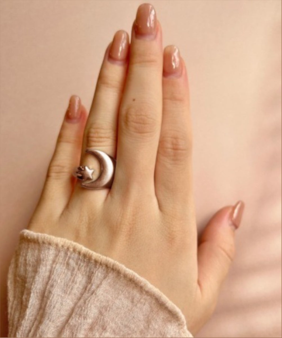 ciite' シーテ リング シルキームーンスター リング ピンクゴールド FREE