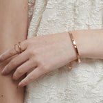 ciite' シーテ ブレスレット 【 金属アレルギー対応 】 ハートビジュー シンプルブレスレット / バングル サージカルステンレス ピンクゴールド FREE