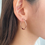 ciite' シーテ イヤリング ねじれフープイヤリング (両耳用) ピンクゴールド FREE