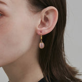 ciite' シーテ ピアス（両耳用） 【 金属アレルギー対応 】 オーバルストーン フックピアス サージカルステンレス (両耳用) パープル FREE