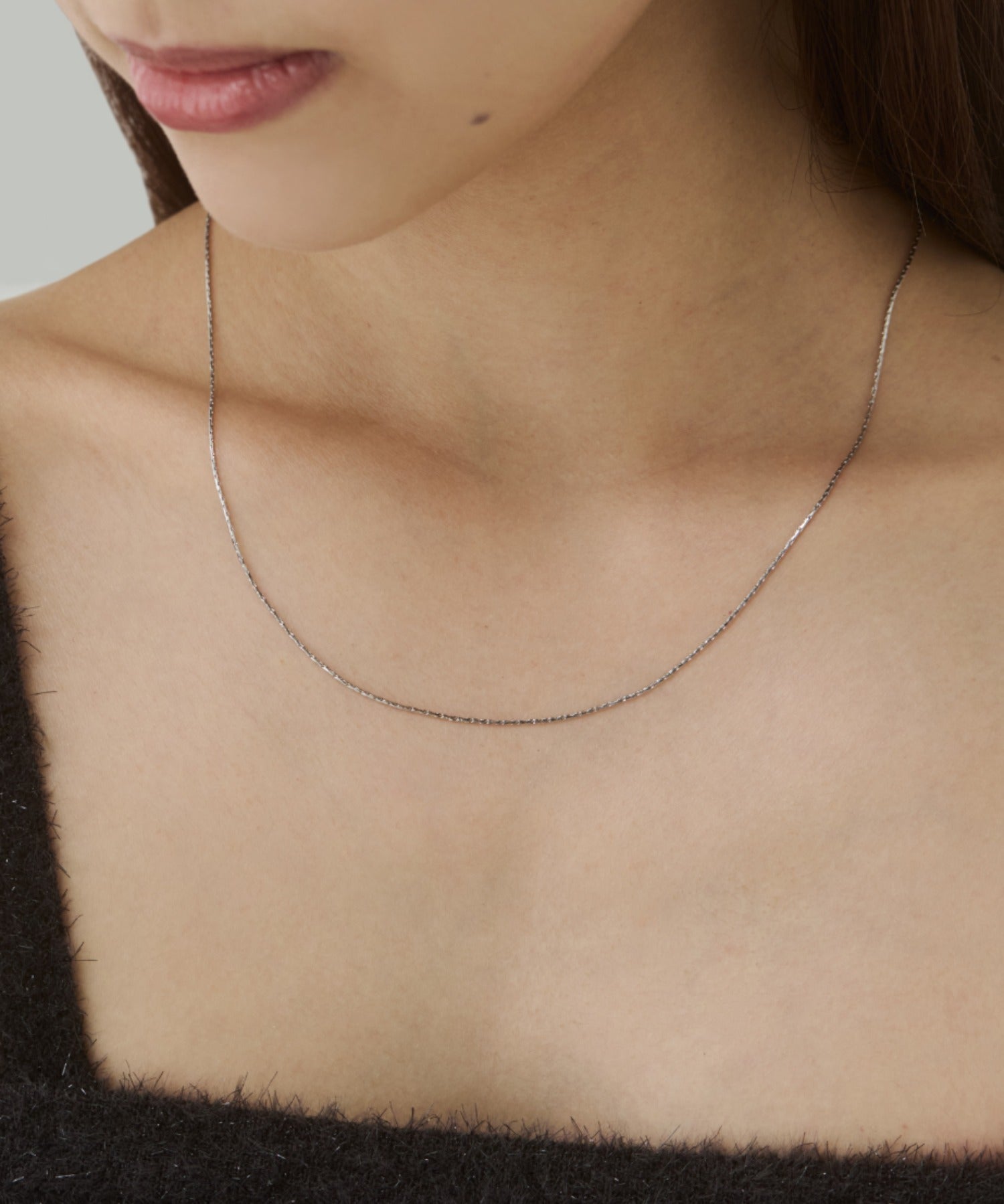 ciite' シーテ ネックレス 【 金属アレルギー対応 】ナローチェーンネックレス サージカルステンレス シルバー FREE