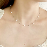 【 金属アレルギー対応 】 スイングパーリーネックレス サージカルステンレス