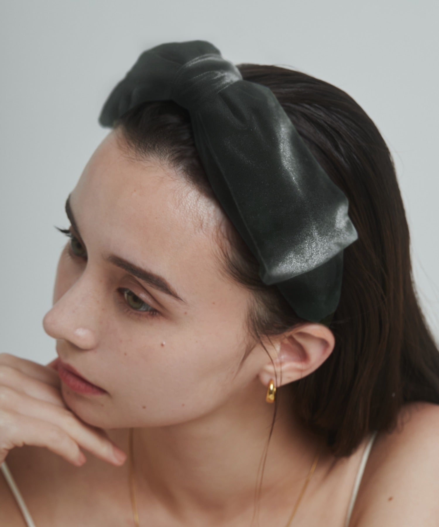 ciite' シーテ ヘアアクセサリー フレンチベロア カチューシャ シルバー FREE