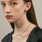 ciite' シーテ ネックレス 【 金属アレルギー対応 】 シンプルビジューネックレス サージカルステンレス シルバー FREE