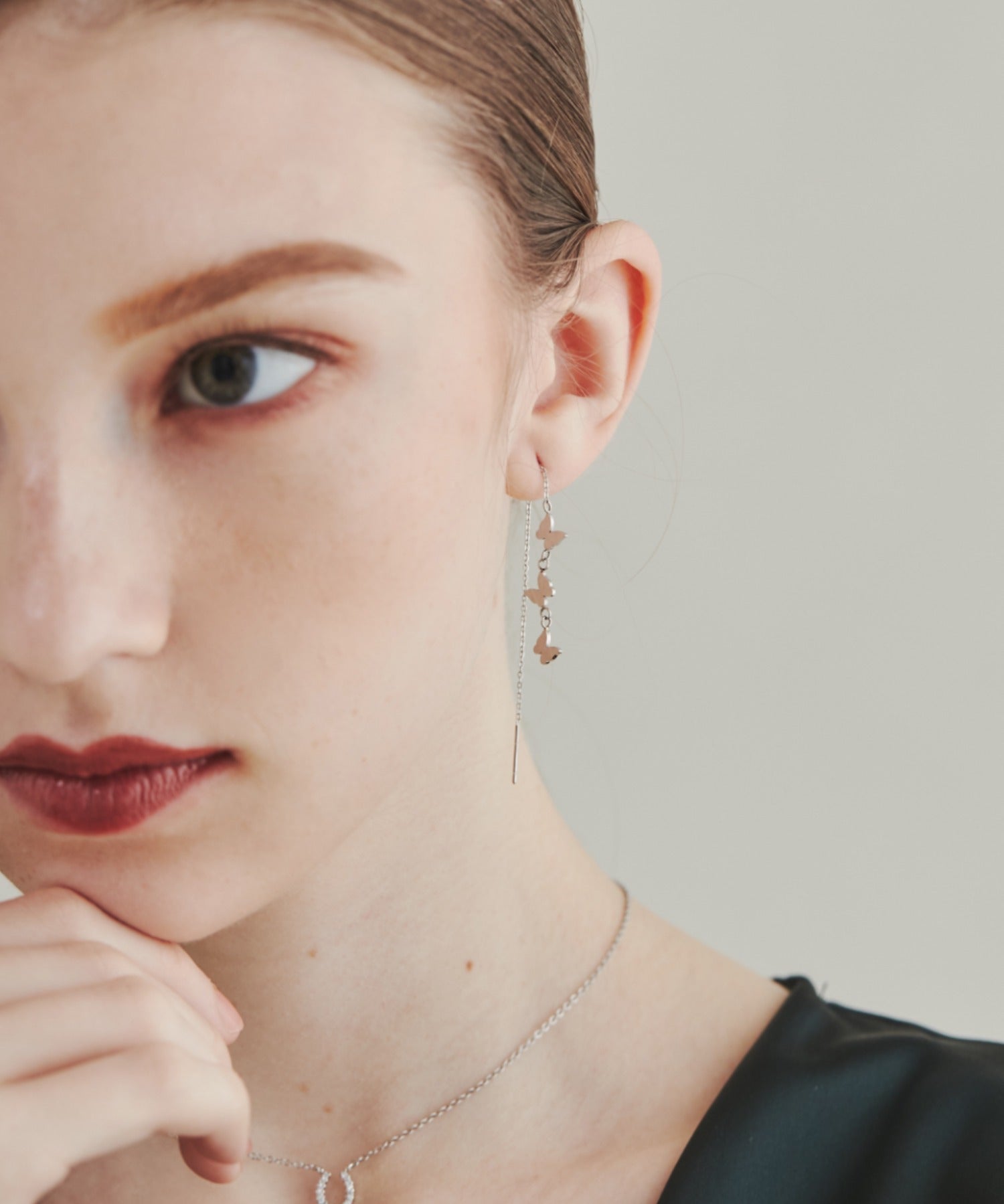 ciite' シーテ ピアス（両耳用） 【 金属アレルギー対応 】 バタフライピアス サージカルステンレス (両耳用) シルバー FREE