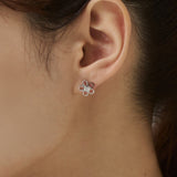 ciite' シーテ ピアス（両耳用） 【 金属アレルギー対応 】ミニフラワービジューピアス サージカルステンレス（両耳用） シルバー FREE