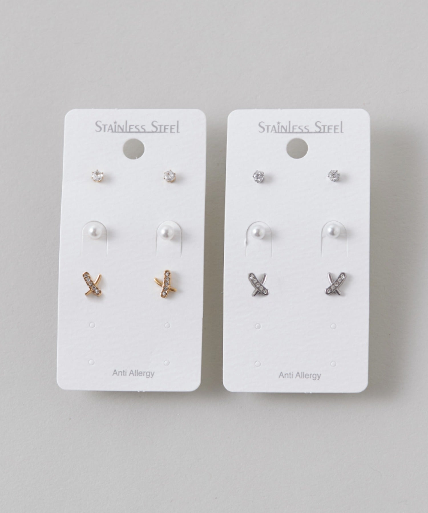 ciite' シーテ ピアス（両耳用） 【 金属アレルギー対応 】 3set pierce / ピアス3セット サージカルステンレス 316L (両耳用) シルバー FREE