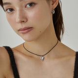 ciite' シーテ ネックレス メタルハートトップ コードチョーカー / ネックレス シルバー FREE