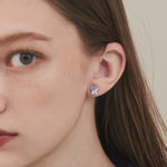 ciite' シーテ ピアス（両耳用） 【 金属アレルギー対応 】 ハートビジューピアス サージカルステンレス (両耳用) シルバー FREE