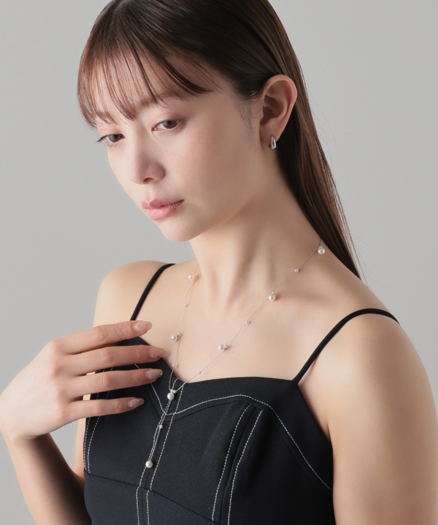 ciite' シーテ ネックレス Y字デザインパールネックレス シルバー FREE