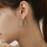 ciite' シーテ ピアス（両耳用） 【 金属アレルギー対応 】オーバルフープピアス サージカルステンレス（両耳用） シルバー