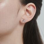ciite' シーテ ピアス（両耳用） 【 金属アレルギー対応 】 シンプルクロスピアス サージカルステンレス 316L (両耳用) シルバー FREE