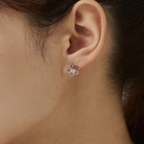 ciite' シーテ ピアス（両耳用） 【 金属アレルギー対応 】フラワービジューピアス サージカルステンレス（両耳用） シルバー FREE