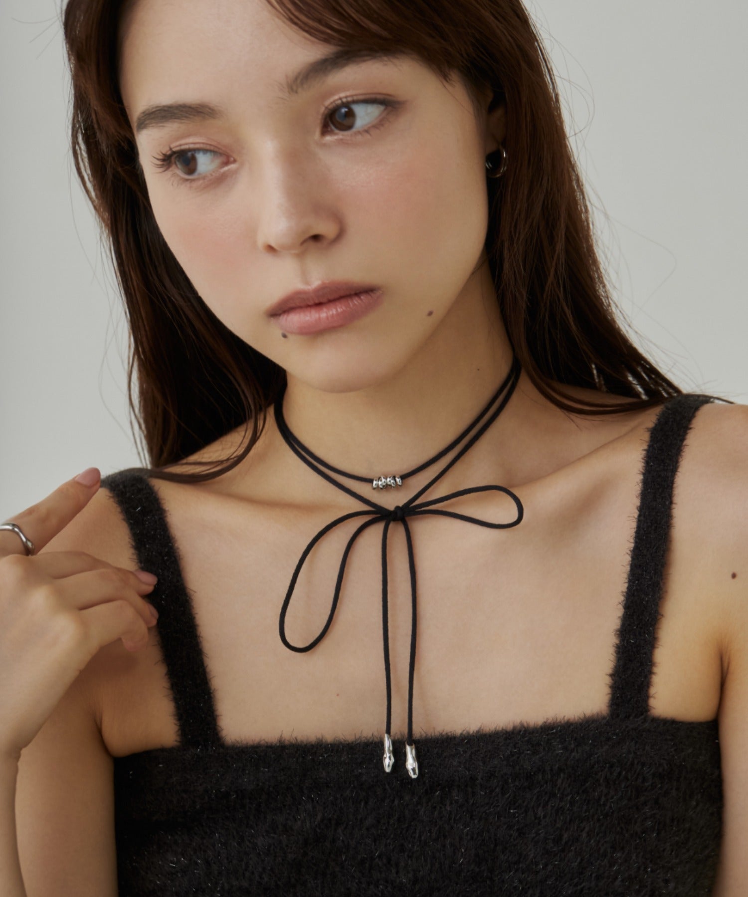 ciite' シーテ チョーカー シンプルコードチョーカー シルバー FREE