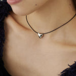 ciite' シーテ ネックレス メタルハートトップ コードチョーカー / ネックレス シルバー FREE