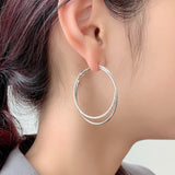 ciite' シーテ ピアス（両耳用） 【金属アレルギー対応】 大ぶりグリッターフープピアス (両耳用) サージカルステンレス シルバー FREE