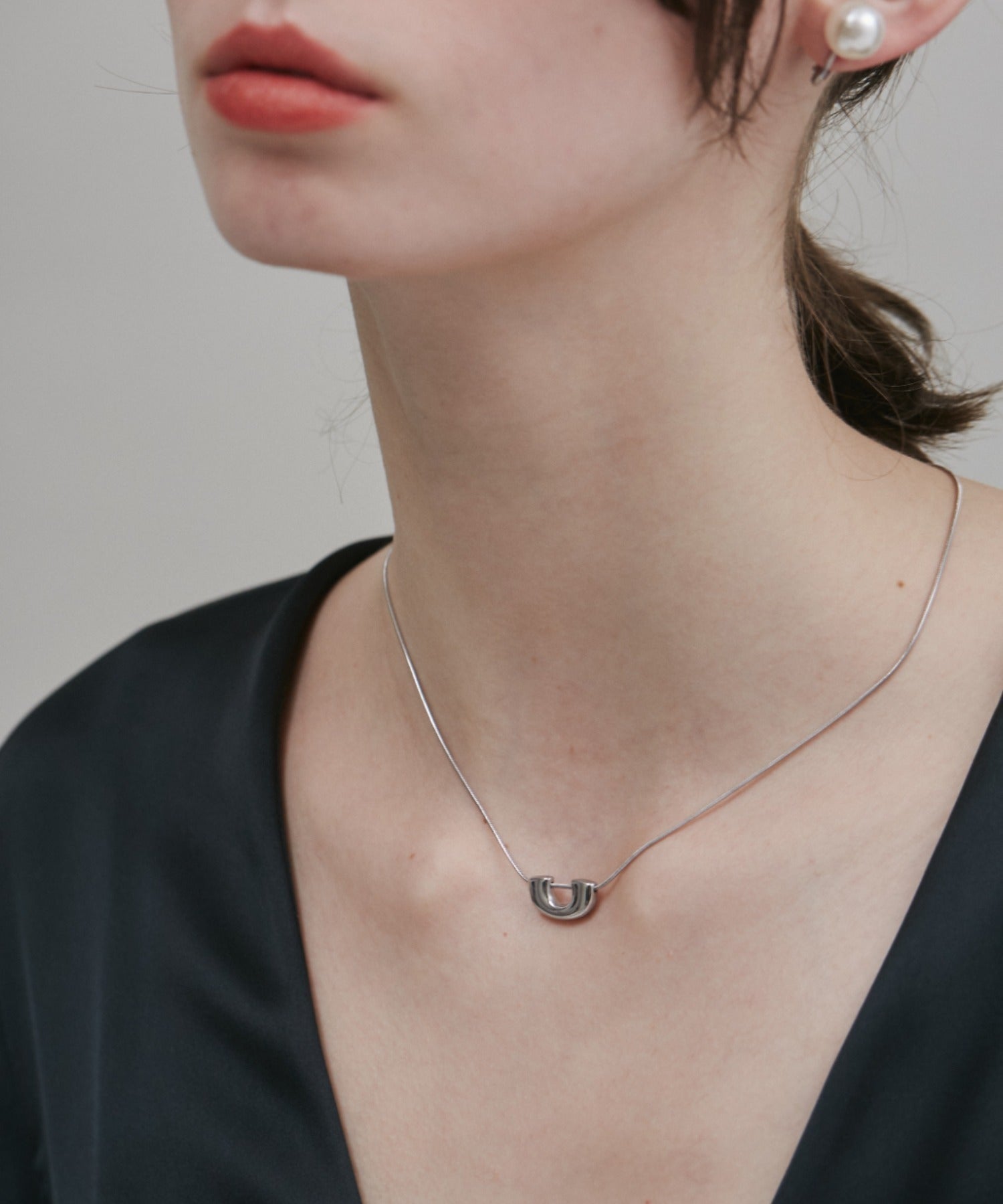 ciite' シーテ ネックレス 【 金属アレルギー対応 】 ニュアンスモチーフ ネックレス サージカルステンレス シルバー FREE