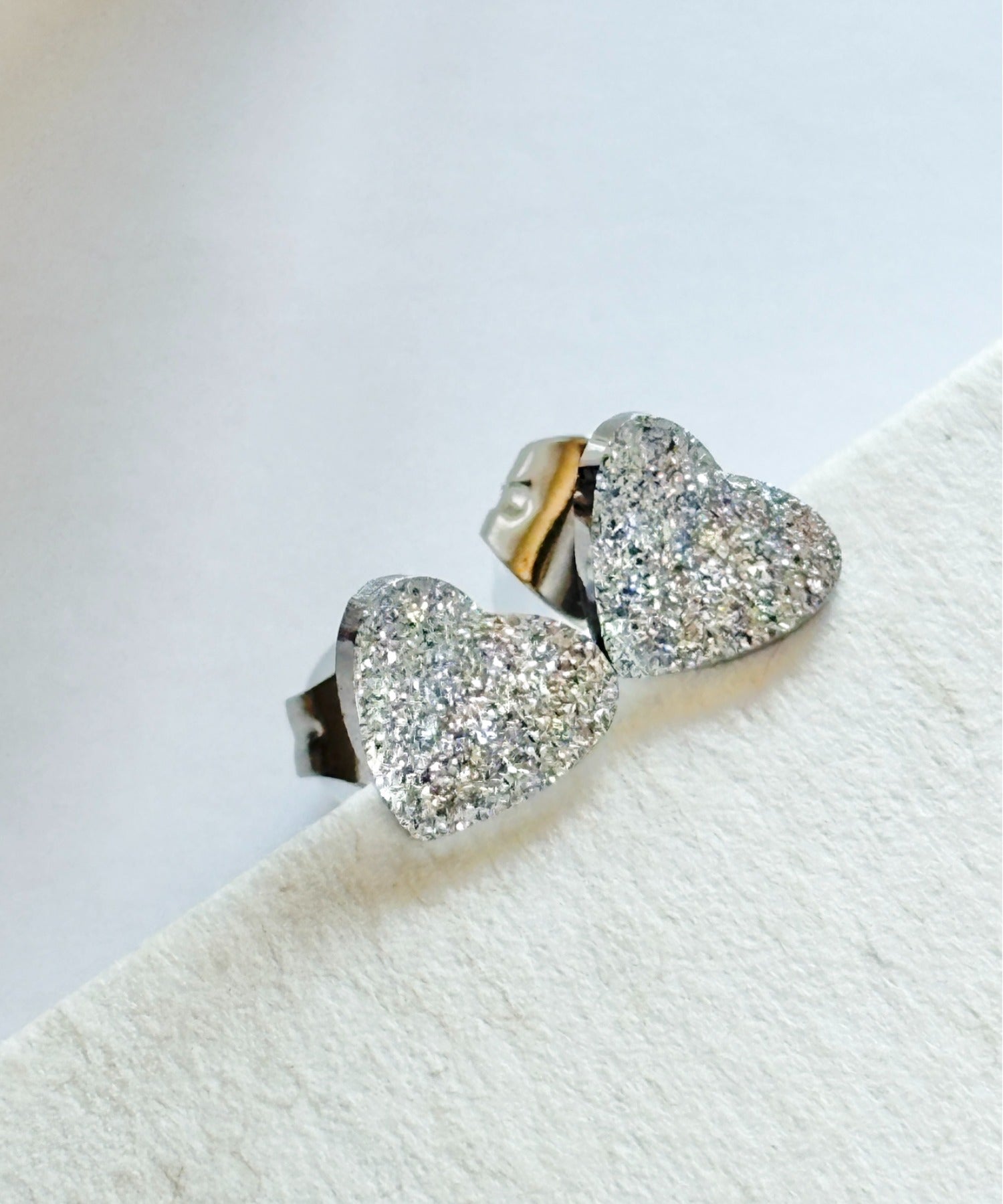 ciite' シーテ ピアス（両耳用） 【 金属アレルギー対応 】グリッターハートピアス サージカルステンレス（両耳用） シルバー FREE