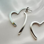 ciite' シーテ ピアス（両耳用） 【 金属アレルギー対応 】 スリングハート リンクピアス サージカルステンレス シルバー FREE