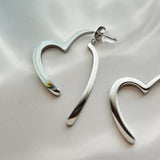 ciite' シーテ ピアス（両耳用） 【 金属アレルギー対応 】 スリングハート リンクピアス サージカルステンレス シルバー FREE