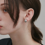 ciite' シーテ イヤリング 【 金属アレルギー対応 】 ぷっくりマットイヤリング サージカルステンレス (両耳用) シルバー FREE