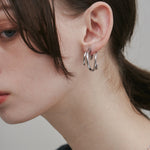 ciite' シーテ イヤリング 【 金属アレルギー対応 】 デザインフープイヤリング サージカルステンレス (両耳用) シルバー FREE