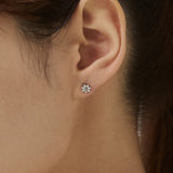 ciite' シーテ ピアス（両耳用） 【 金属アレルギー対応 】デイジーフラワー ミニピアス サージカルステンレス（両耳用） シルバー FREE