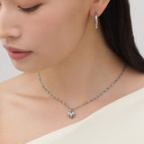 ciite' シーテ ネックレス 【 金属アレルギー対応 】 ビジューハートネックレス サージカルステンレス シルバー FREE