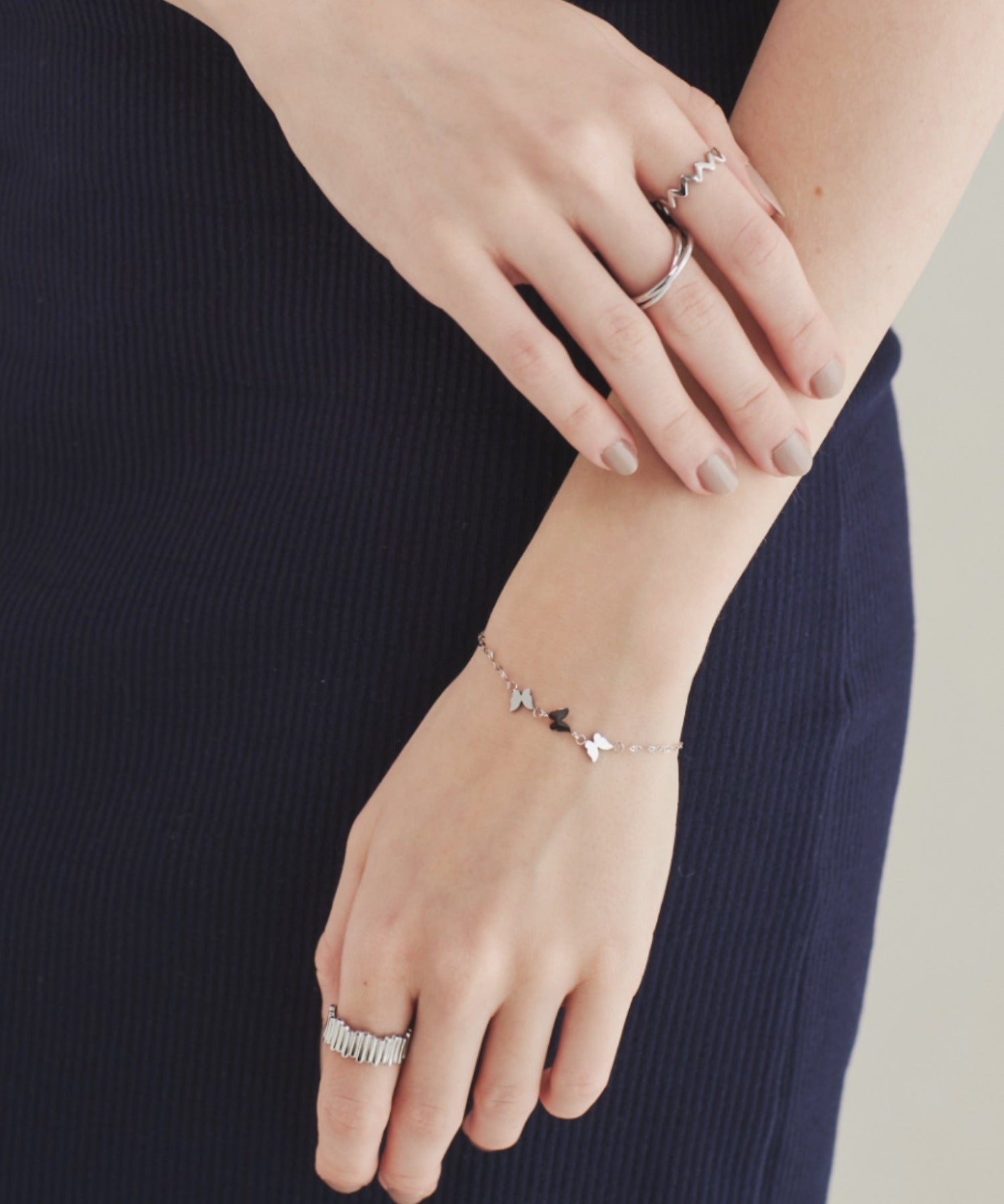 ciite' シーテ ブレスレット 【 金属アレルギー対応 】 バタフライ ブレスレット サージカルステンレス シルバー FREE