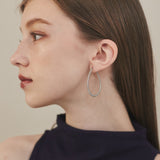 ciite' シーテ ピアス（両耳用） 【 金属アレルギー対応 】 オーバルフープピアス サージカルステンレス (両耳用) シルバー FREE