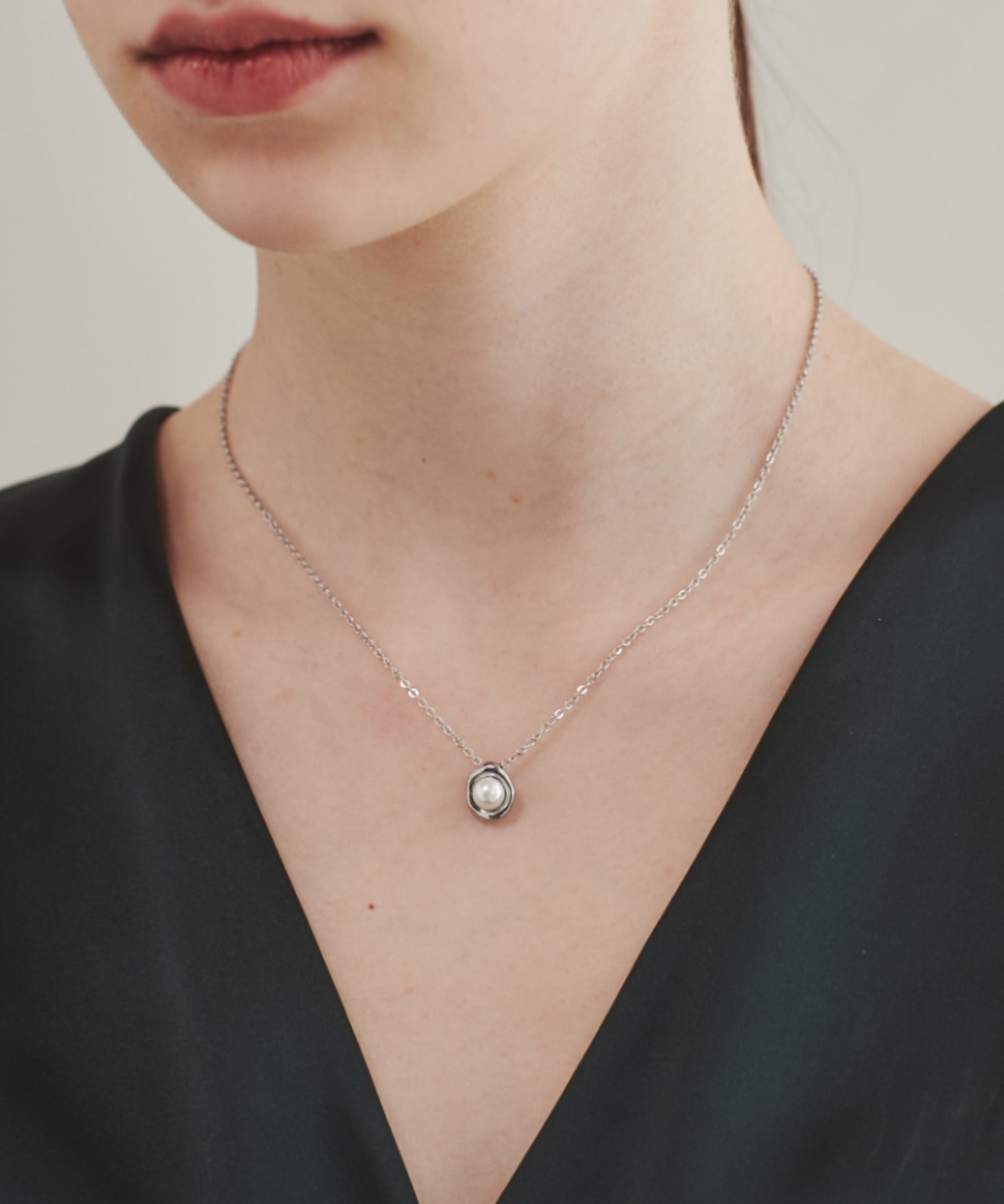 ciite' シーテ ネックレス 【 金属アレルギー対応 】 パールネックレス サージカルステンレス シルバー FREE