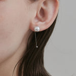 ciite' シーテ ピアス（両耳用） 【 金属アレルギー対応 】 パールチェーンピアス サージカルステンレス (両耳用) シルバー FREE