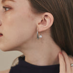 ciite' シーテ ピアス（両耳用） 【 金属アレルギー対応 】 パールフックピアス サージカルステンレス (両耳用) シルバー FREE