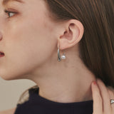 ciite' シーテ ピアス（両耳用） 【 金属アレルギー対応 】 パールフックピアス サージカルステンレス (両耳用) シルバー FREE