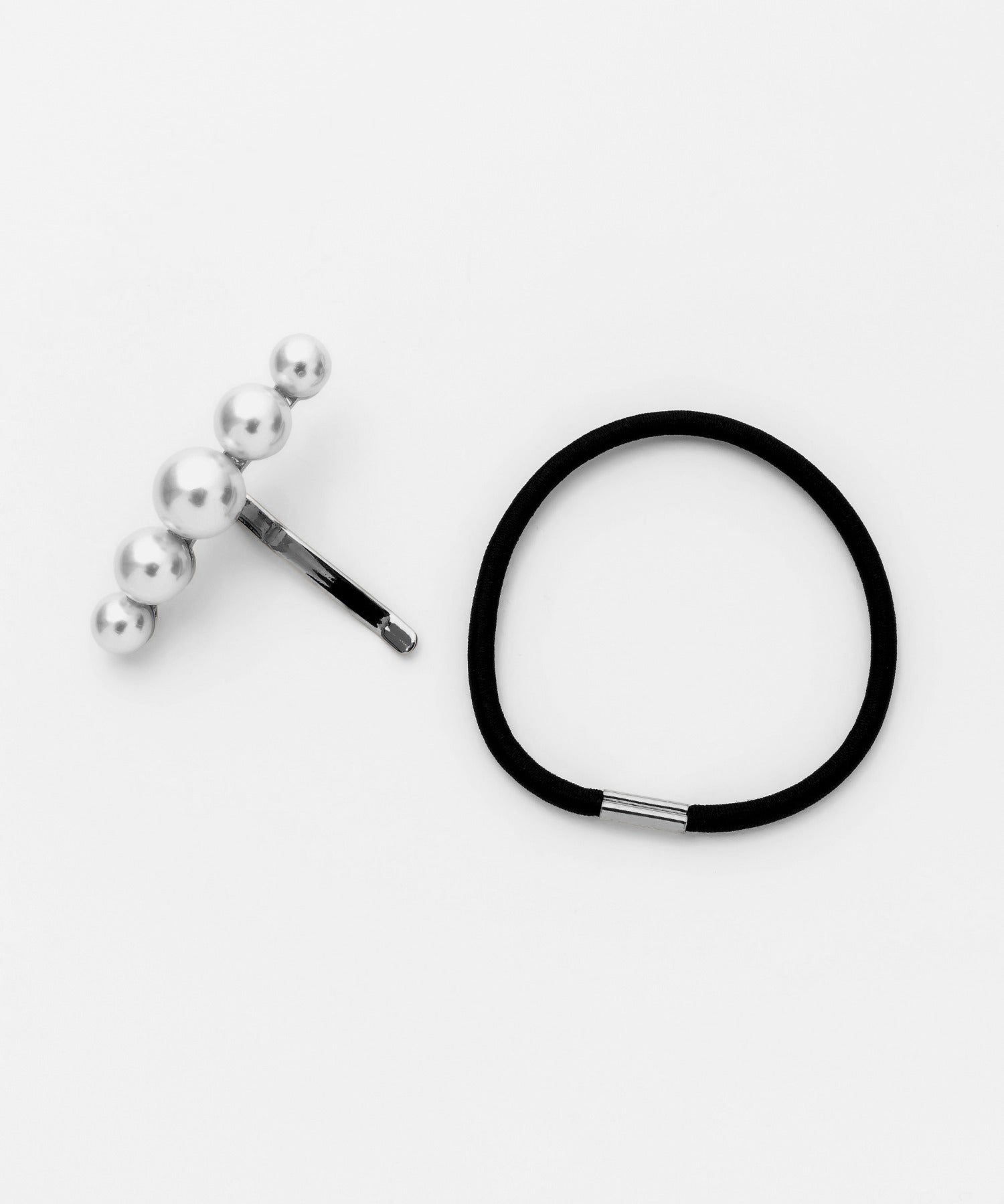 ciite' シーテ ヘアゴム 5連パールポニー シルバー FREE