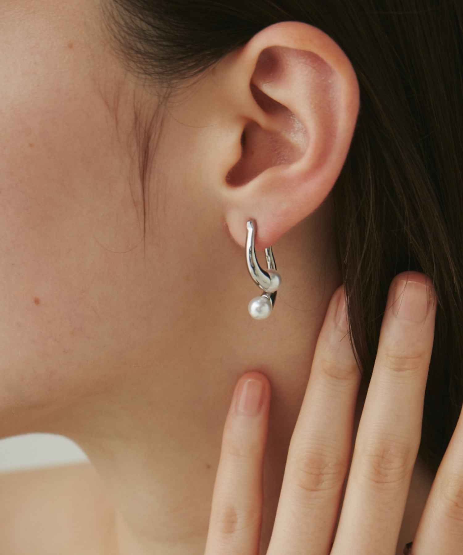 ciite' シーテ ピアス（両耳用） 【 金属アレルギー対応 】 ニュアンスパールピアス サージカルステンレス (両耳用) シルバー FREE