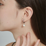 ciite' シーテ ピアス（両耳用） 【 金属アレルギー対応 】 パールフープピアス サージカルステンレス (両耳用) シルバー FREE