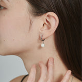 ciite' シーテ ピアス（両耳用） 【 金属アレルギー対応 】 パールフープピアス サージカルステンレス (両耳用) シルバー FREE