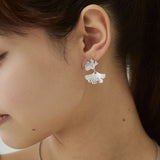 ciite' シーテ ピアス（両耳用） 【 金属アレルギー対応 】フラワーモチーフピアス サージカルステンレス（両耳用） シルバー FREE