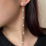 ciite' シーテ ピアス（両耳用） パール & ロングチェーン ドロップピアス (両耳用)
